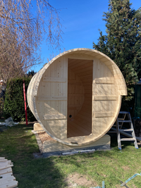 Aufbau Fass-Sauna